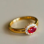 Ruby Halo – Petite Radiance Ring - floysun