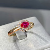 Ruby Halo – Petite Radiance Ring - floysun