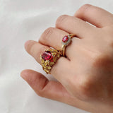 Ruby Halo – Petite Radiance Ring - floysun