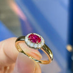 Ruby Halo – Petite Radiance Ring - floysun
