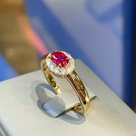 Ruby Halo – Petite Radiance Ring - floysun