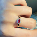Ruby Halo – Petite Radiance Ring - floysun