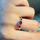 Ruby Halo – Petite Radiance Ring - floysun