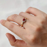 Ruby Halo – Petite Radiance Ring - floysun