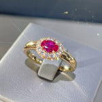 Ruby Halo – Petite Radiance Ring - floysun
