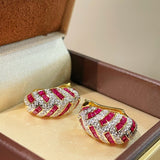 Ruby Zircon Huggie Earrings - floysun