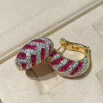 Ruby Zircon Huggie Earrings - floysun
