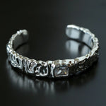 Ruched Lava Textured Open Cuff Bracelet - floysun