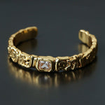 Ruched Lava Textured Open Cuff Bracelet - floysun