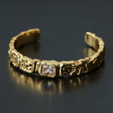 Ruched Lava Textured Open Cuff Bracelet - floysun