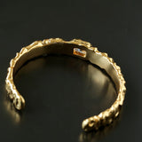 Ruched Lava Textured Open Cuff Bracelet - floysun