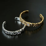 Ruched Lava Textured Open Cuff Bracelet - floysun