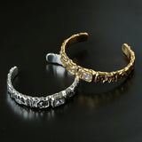 Ruched Lava Textured Open Cuff Bracelet - floysun