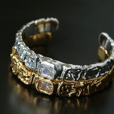 Ruched Lava Textured Open Cuff Bracelet - floysun