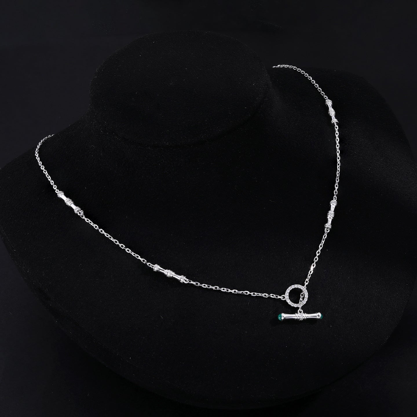 S925 Gold - Plated Emerald CZ Necklace - floysun