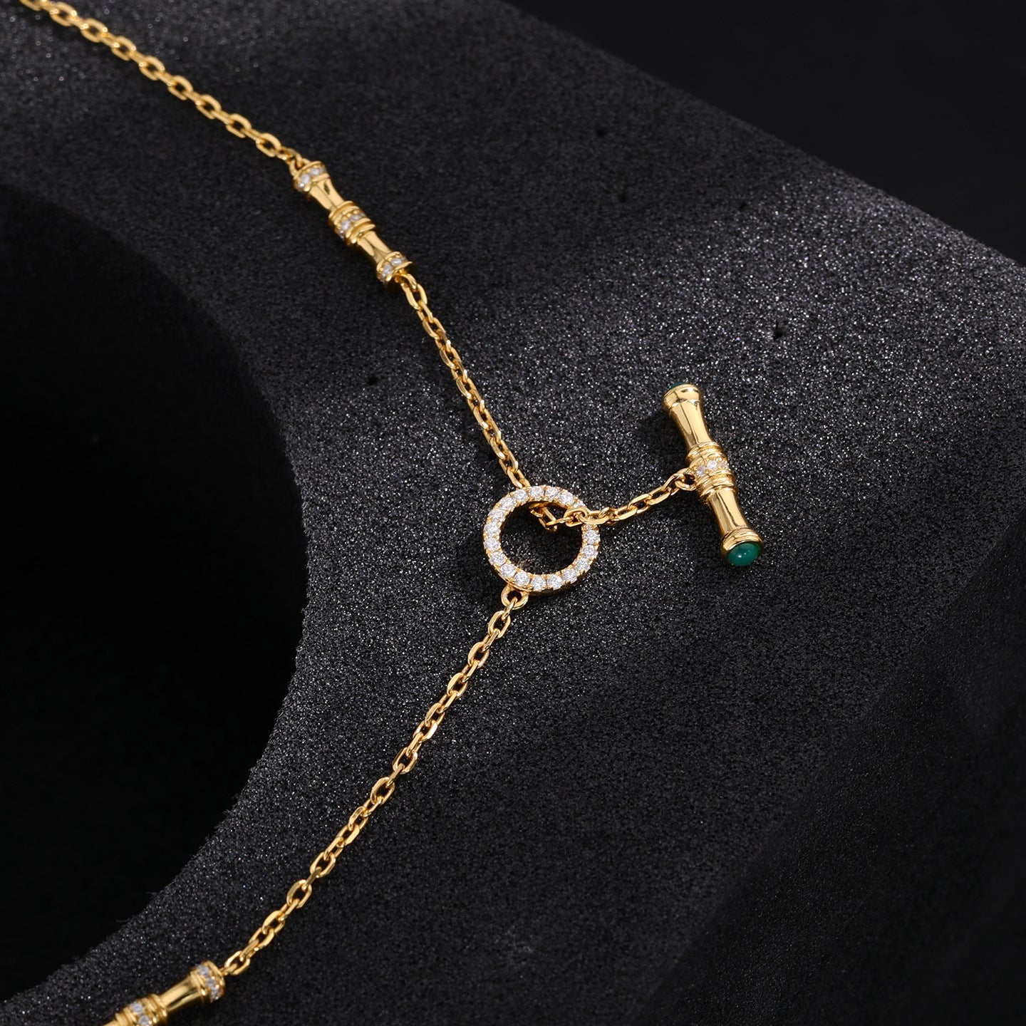 S925 Gold - Plated Emerald CZ Necklace - floysun
