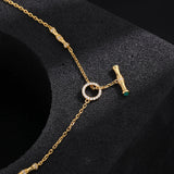 S925 Gold - Plated Emerald CZ Necklace - floysun