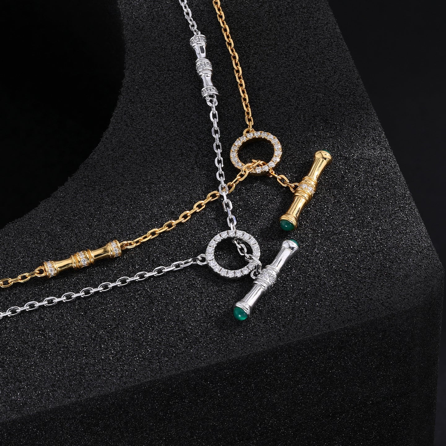 S925 Gold - Plated Emerald CZ Necklace - floysun