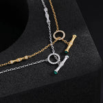 S925 Gold - Plated Emerald CZ Necklace - floysun