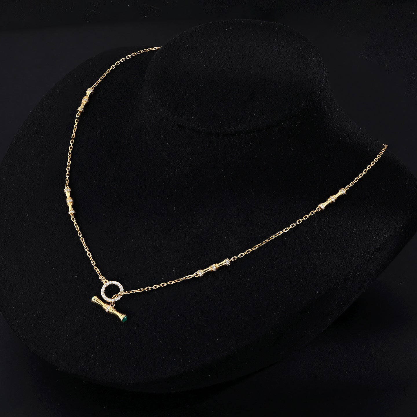 S925 Gold - Plated Emerald CZ Necklace - floysun