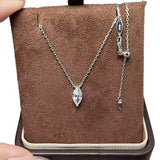 S925 Gold - Plated Marquise CZ Geometric Necklace - floysun