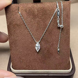 S925 Gold - Plated Marquise CZ Geometric Necklace - floysun