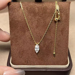 S925 Gold - Plated Marquise CZ Geometric Necklace - floysun