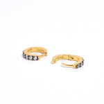 S925 Gold - Plated Sandblasted CZ Hoop Earrings - floysun