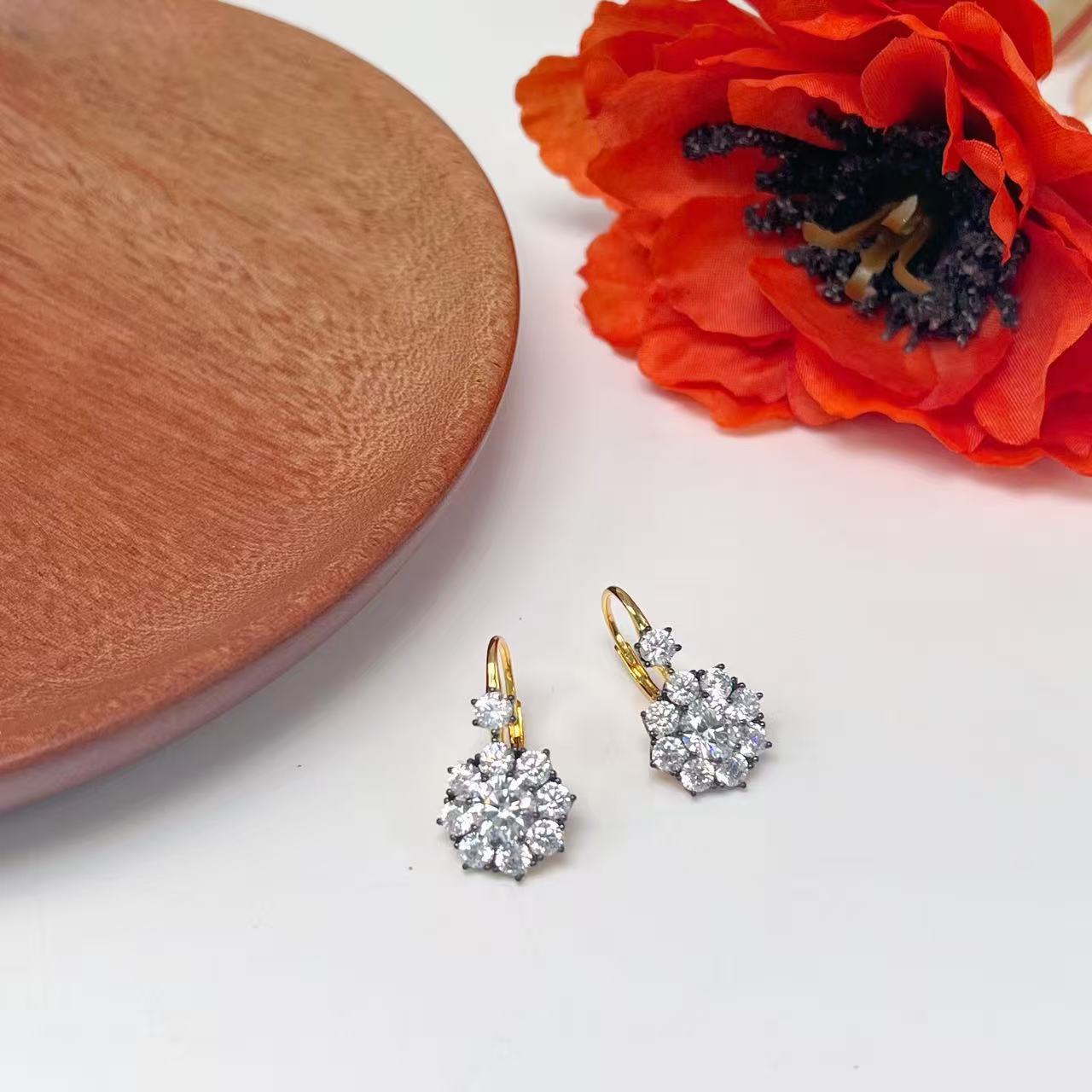 S925 Gold - Plated Sunflower CZ Earrings - floysun