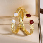 S925 Gold - Plated Woven Open Bangle - floysun