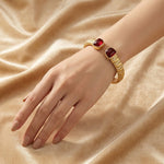 S925 Gold - Plated Woven Open Bangle - floysun