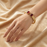 S925 Gold - Plated Woven Open Bangle - floysun