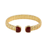 S925 Gold - Plated Woven Open Bangle - floysun