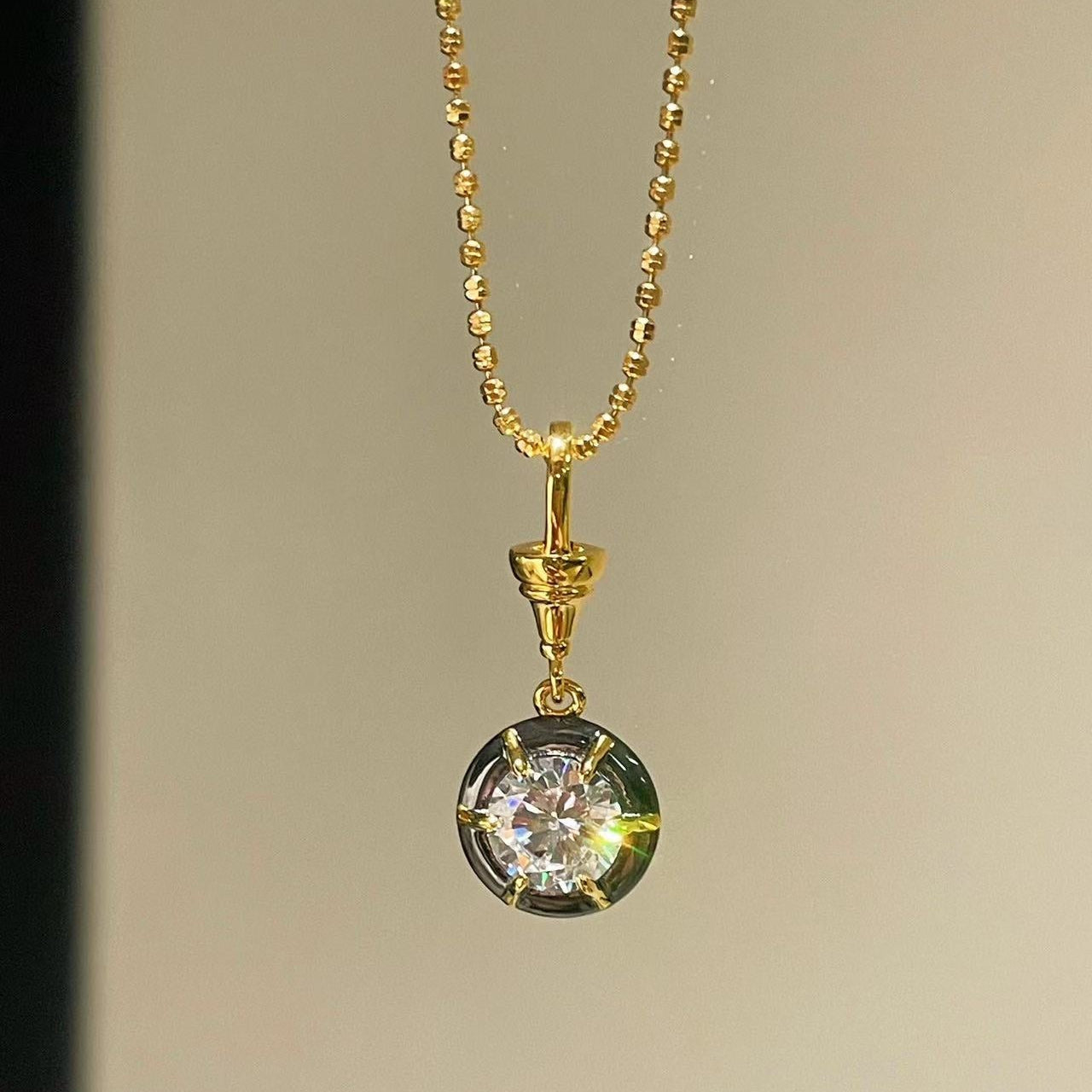 S925 Silver Gold Plated Square Bead Chain Necklace - floysun