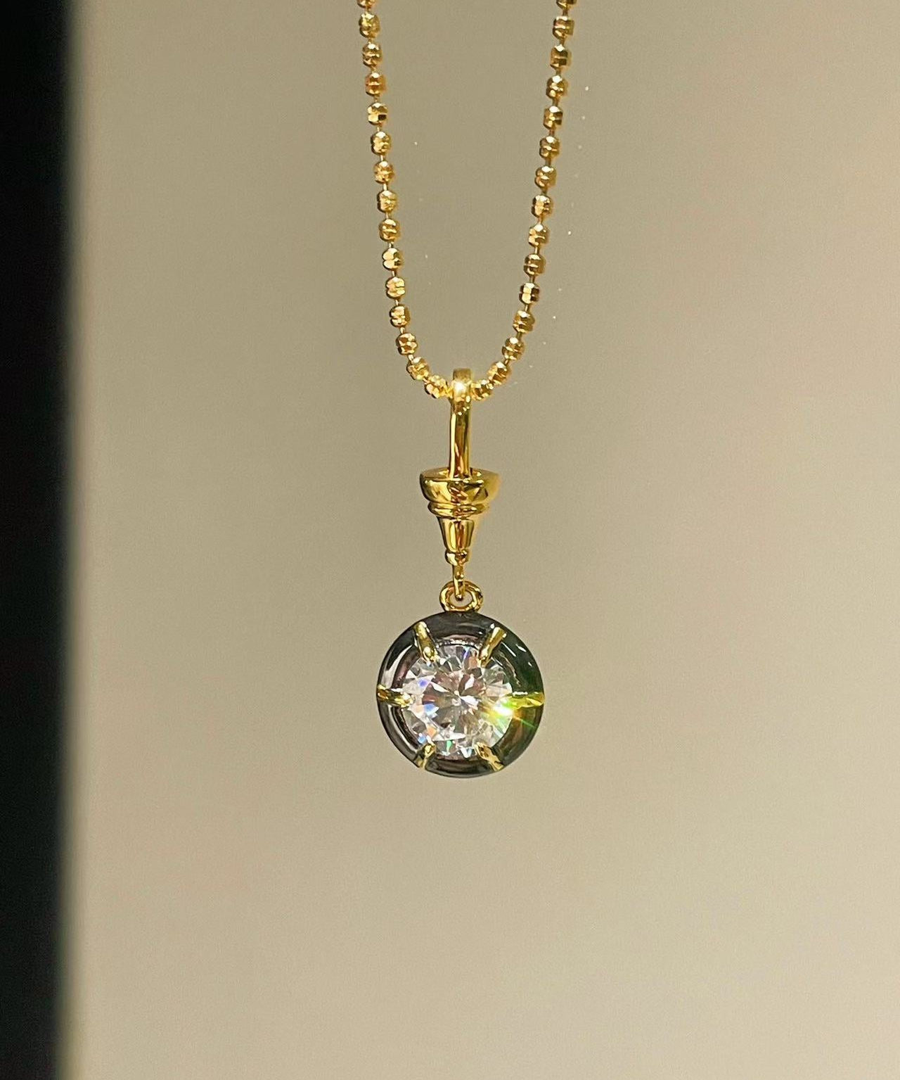 S925 Silver Gold Plated Square Bead Chain Necklace - floysun