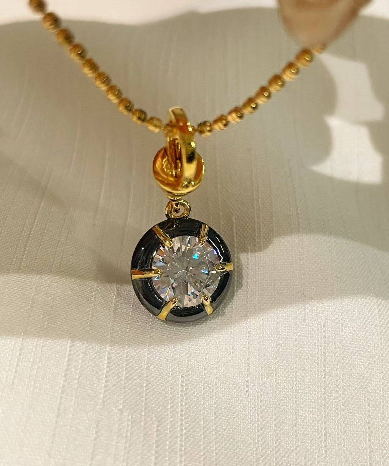 S925 Silver Gold Plated Square Bead Chain Necklace - floysun