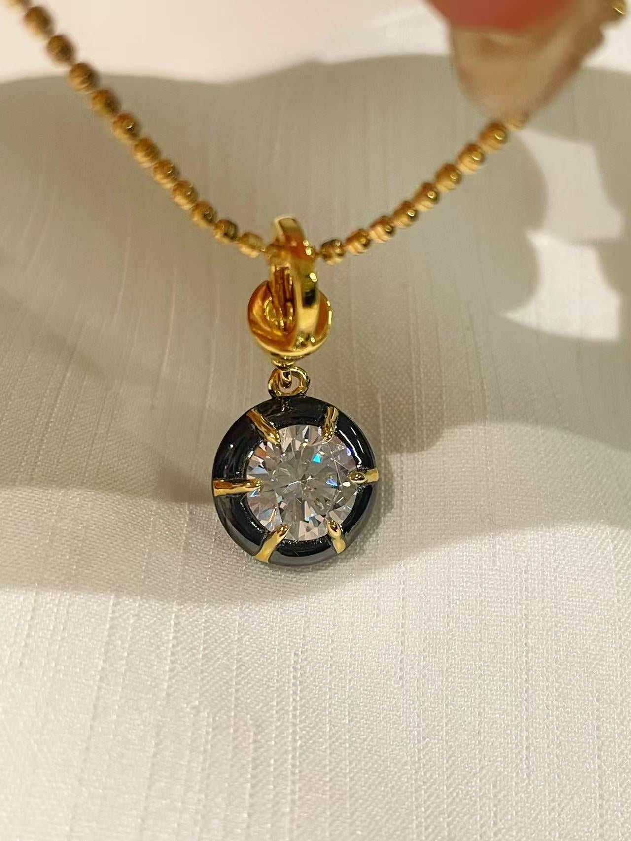S925 Silver Gold Plated Square Bead Chain Necklace - floysun