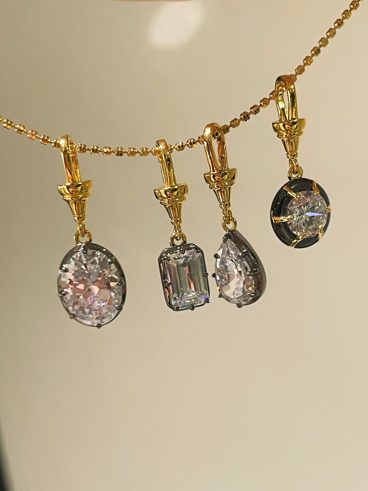 S925 Silver Gold Plated Square Bead Chain Necklace - floysun