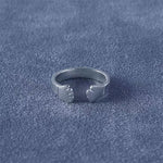 S925 Sterling Silver Embracing Ocean Ring - Organic Texturized Adjustable Band Ring - floysun