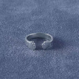 S925 Sterling Silver Embracing Ocean Ring - Organic Texturized Adjustable Band Ring - floysun