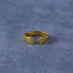 S925 Sterling Silver Embracing Ocean Ring - Organic Texturized Adjustable Band Ring - floysun