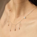 S925 Sterling Silver Floral Fringe Necklace - floysun