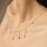 S925 Sterling Silver Floral Fringe Necklace - floysun