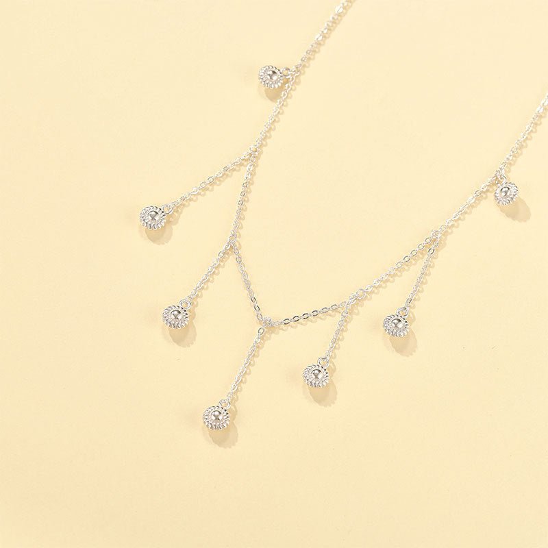 S925 Sterling Silver Floral Fringe Necklace - floysun