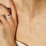 S925 Sterling Silver Floral Fringe Necklace - floysun