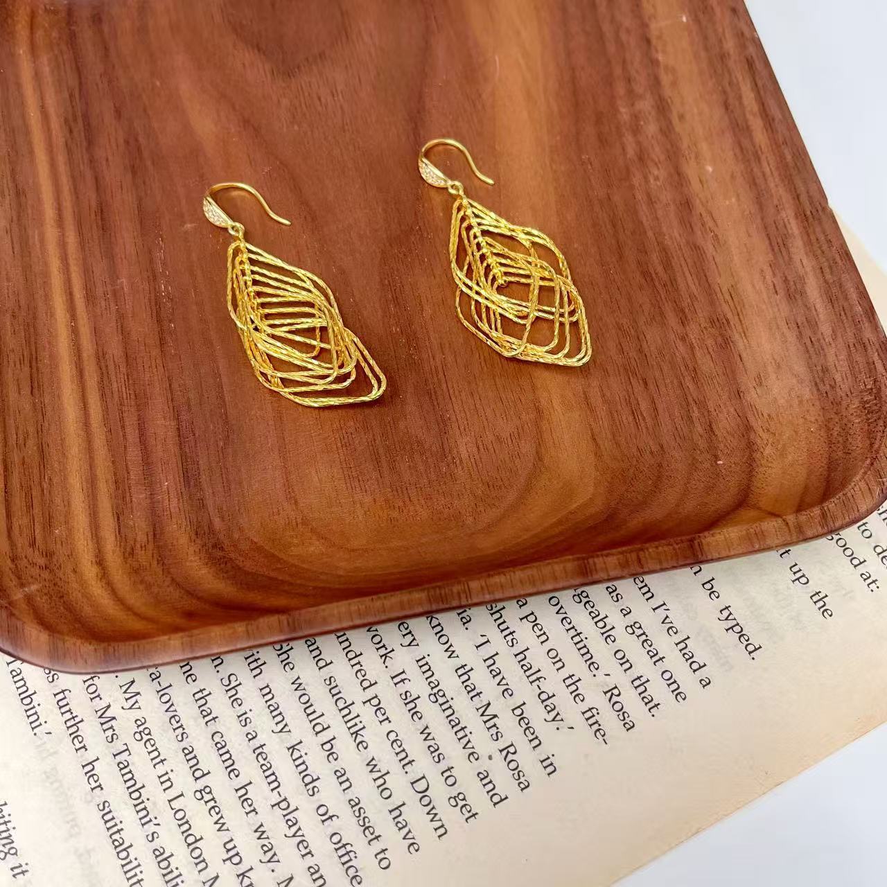 S925 Sterling Silver Geometric Drop Earrings - floysun