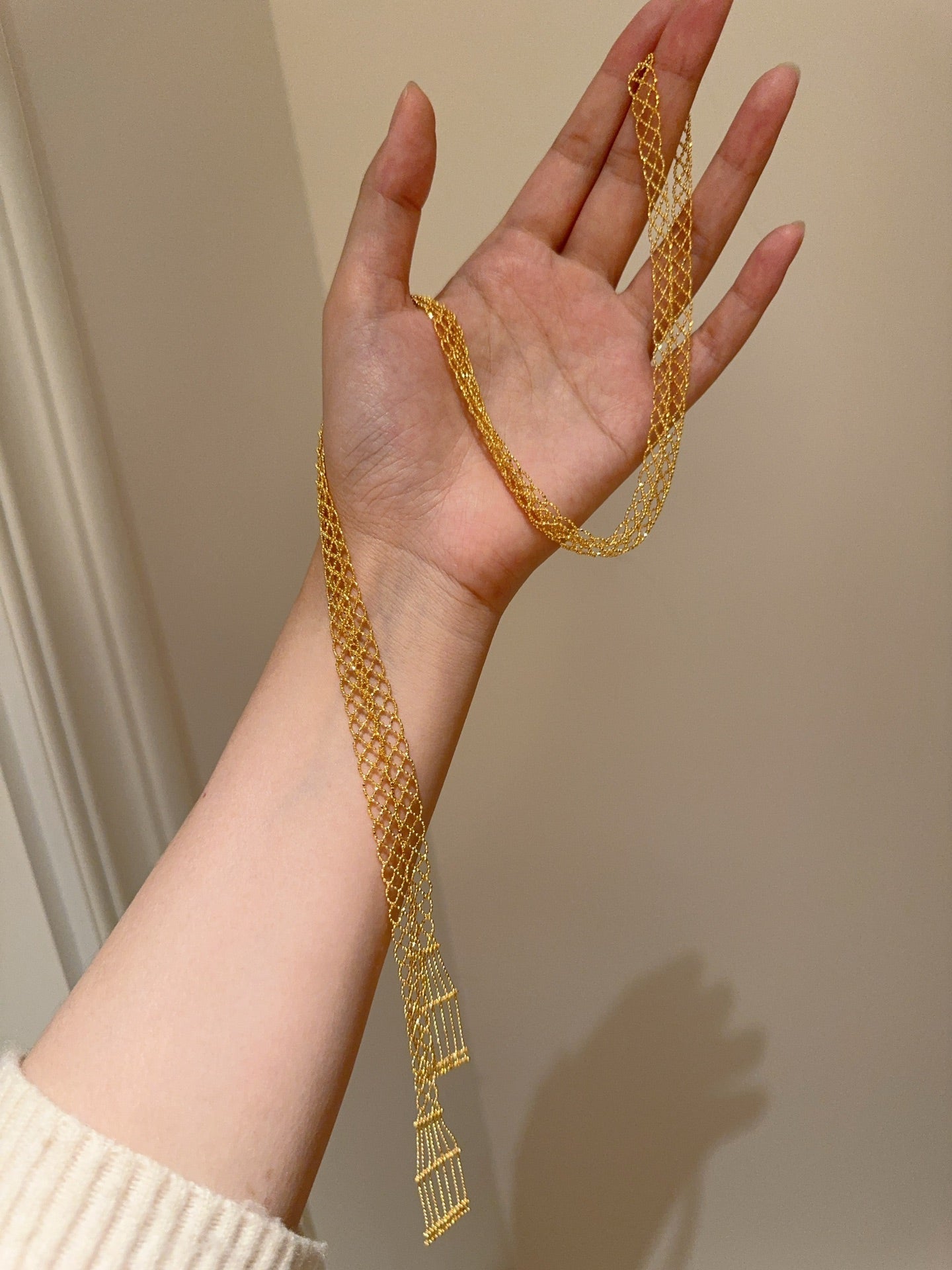 S925 Sterling Silver Handmade Lace Scarf Necklace - floysun