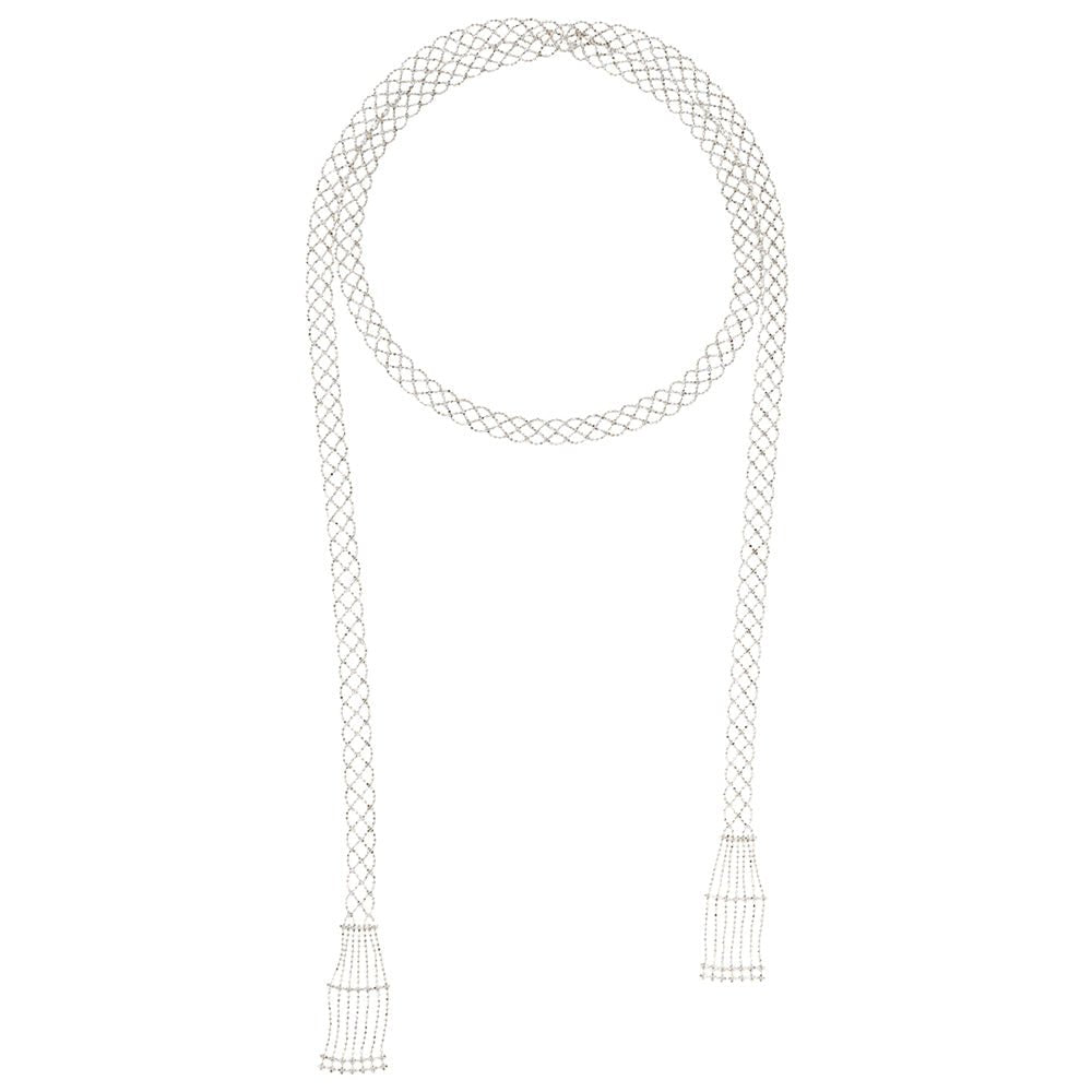 S925 Sterling Silver Handmade Lace Scarf Necklace - floysun