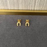 S925 Sterling Silver Lucky Horseshoe Stud Earrings - floysun