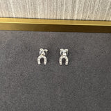 S925 Sterling Silver Lucky Horseshoe Stud Earrings - floysun